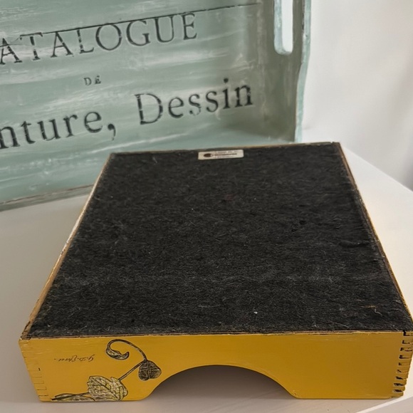 Vintage Office Box Documents Tray Upcycled Dovetailed Corners - Picture 5 of 9